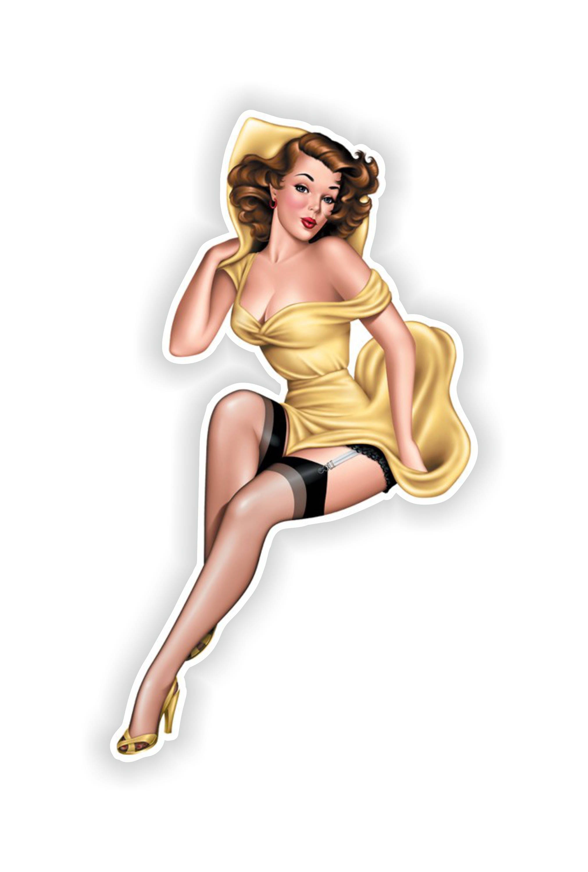 Pin Up Girl Sticker Vintage Sexy 01 6x12cm 2.3 x Etsy
