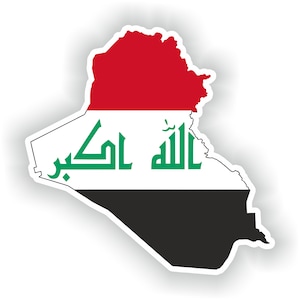 Pegatina de Irak, bandera de mapa para ordenador portátil, libro, nevera, guitarra, casco de motocicleta, caja de herramientas, puerta, PC, barco