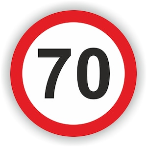 Speed Limit 70 Warning Sticker for Truck Bumper Car Laptop Book Fridge Guitar Motorcycle Helmet ToolBox Door PC Boat