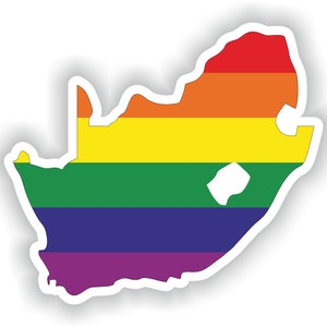Afrique du Sud Gay Rainbow Carte Drapeau Autocollant pour ordinateur portable Livre Réfrigérateur Guitare Moto Casque ToolBox Porte PC Bateau