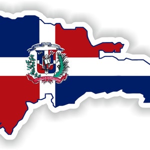 Pegatina de mapa de República Dominicana, bandera para ordenador portátil, libro, nevera, guitarra, casco de motocicleta, caja de herramientas, puerta, PC, barco