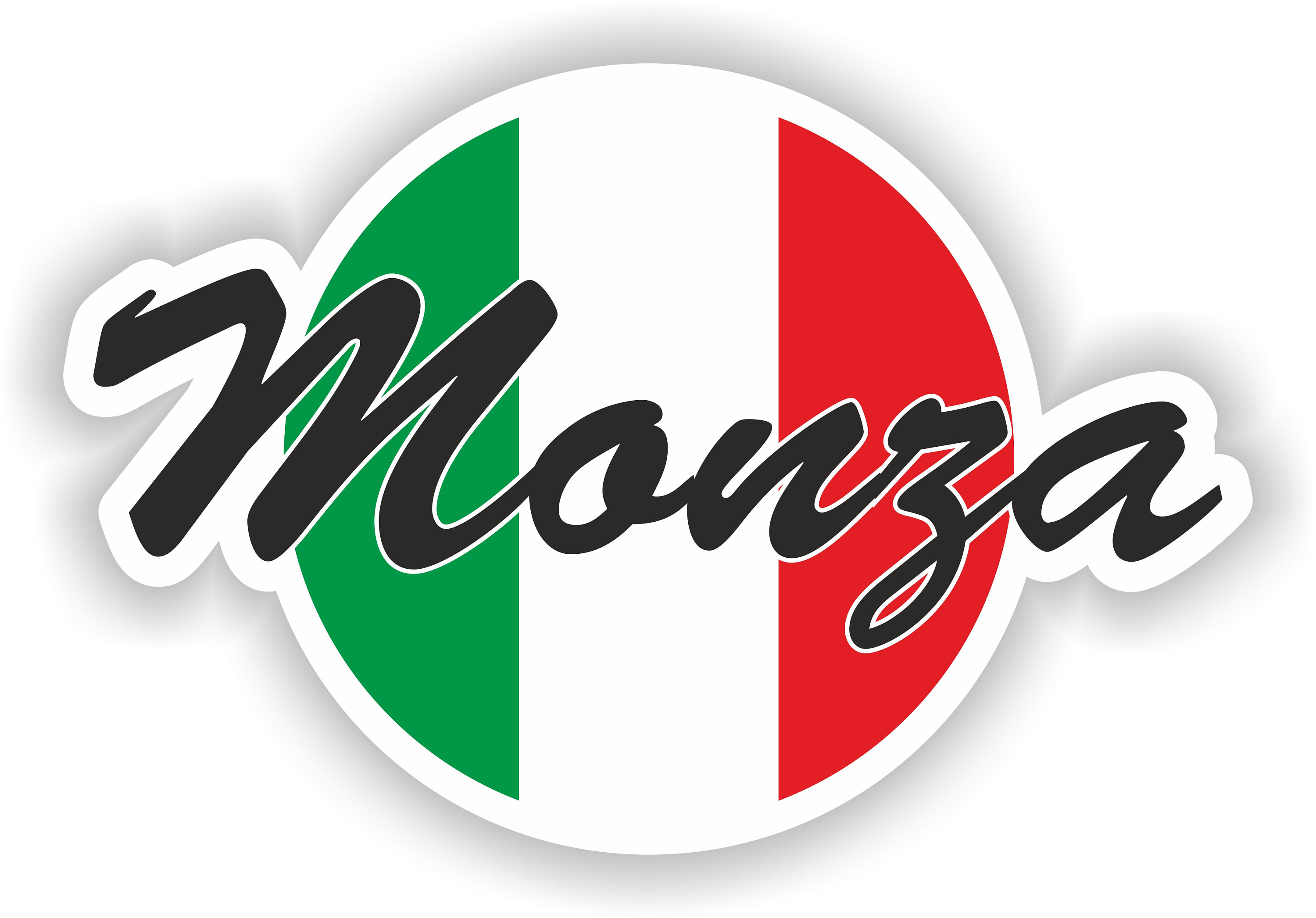 Monza Italy Country Code Oval Sticker With Flag for Bumper Laptop