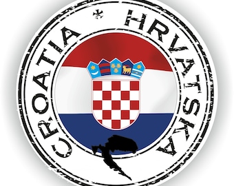 Croácia hrvatska selo adesivo bandeira redonda para portátil livro geladeira guitarra capacete da motocicleta caixa de ferramentas porta pc barco