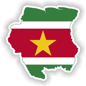 Suriname kaart sticker vlag voor laptop boek koelkast gitaar Motorhelm ToolBox deur PC Boot
