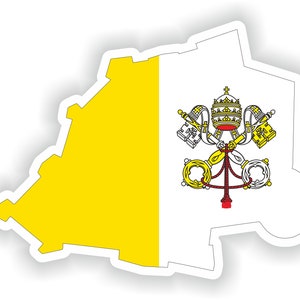 Autocollant de silhouette de drapeau de carte du Vatican pour le bateau de PC de porte de casque de guitare de livre d’ordinateur portable
