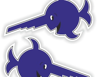 Sawfish Laughing Blue 2x submarino alemán u-boat Pegatina militar para el libro portátil Nevera Guitarra Casco de motocicleta ToolBox Puerta PC Barco