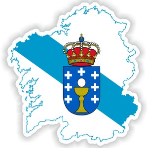 Galicia España mapa Pegatina Bandera para el libro portátil Nevera Guitarra Motocicleta Casco Caja de herramientas Puerta PC Barco