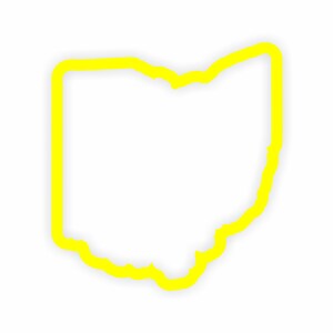 Ohio Map Flag Outline Sticker for Laptop Book Fridge Guitar Motorcycle ...