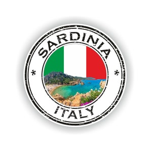 Sardinia Italy Seal Sticker Round Flag for Laptop Book Fridge Guitar Motorcycle Helmet ToolBox Door PC Boat