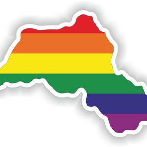 Kurdistan Gay Rainbow Carte Drapeau Autocollant pour ordinateur portable Livre Réfrigérateur Guitare Moto Casque ToolBox Porte PC Bateau