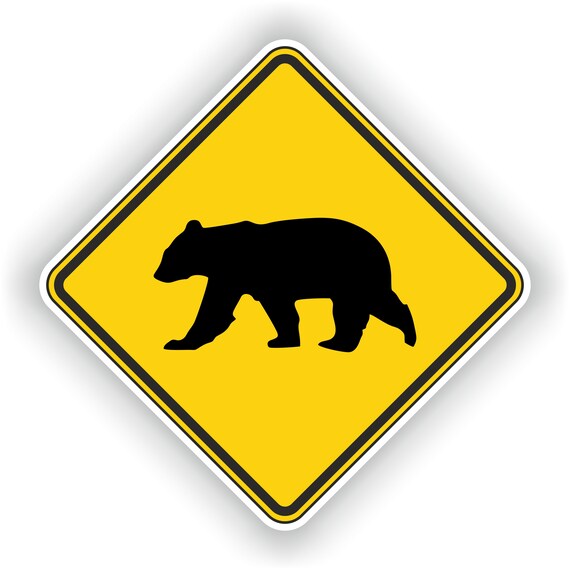 Sticker decal warning car laptop fridge macbook road sign warning polar bear