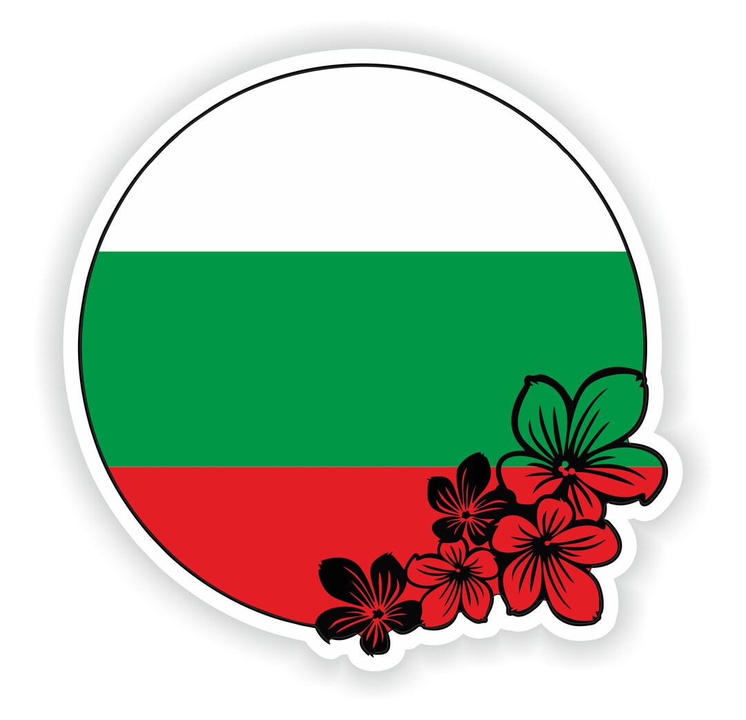 Bulgaria Sticker Round Flag for Laptop Book Fridge Guitar Motorcycle ...