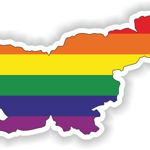 Eslovenia Gay Arco iris mapa etiqueta engomada para el libro portátil nevera motocicleta casco ToolBox puerta PC barco