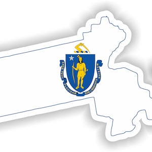 Massachusetts mapa bandera silueta pegatina para el libro portátil nevera motocicleta casco ToolBox puerta PC barco