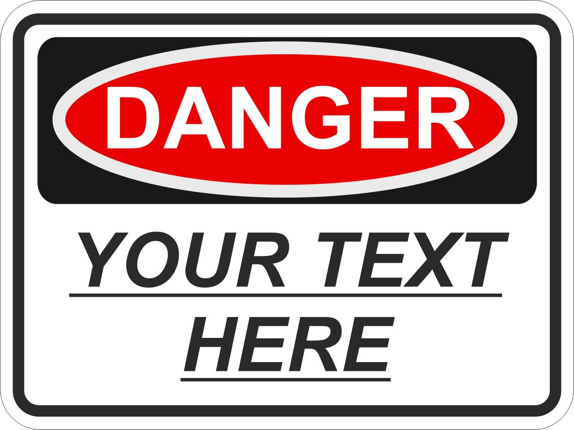 Danger Personalised Custom Name Text Warning Sticker for Laptop Book ...