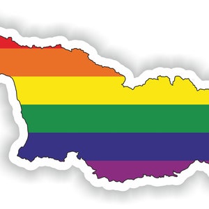 Georgia Europa Gay Arco Iris Mapa Etiqueta engomada para el libro portátil Nevera Guitarra Casco de la motocicleta ToolBox Puerta PC Barco