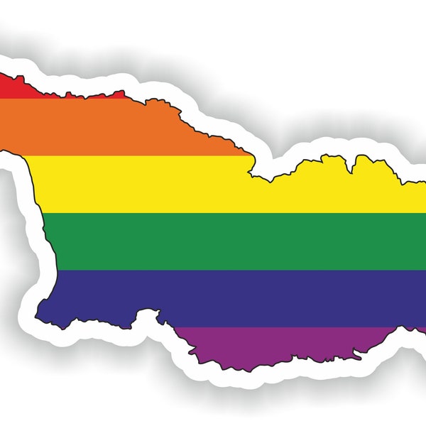 Georgia Europe Gay Rainbow Map Flag Sticker for Laptop Book Fridge Guitar Motorcycle Helmet ToolBox Door PC Boat