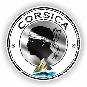 Corse Corsica #02 Frankrijk zegel sticker ronde vlag voor laptop boek koelkast gitaar motorhelm toolbox deur pc boot