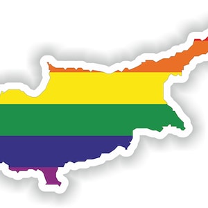Chipre Gay Arco iris mapa etiqueta engomada para el libro portátil nevera guitarra casco de la motocicleta ToolBox puerta PC barco