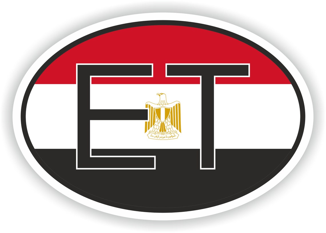 Egypt Country Code Oval Sticker with Flag for Bumper Laptop Etsy