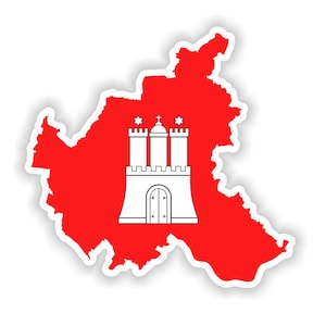 Hamburgo Alemania mapa Pegatina Bandera para el libro portátil Nevera Guitarra Casco de motocicleta Caja de herramientas Puerta PC Barco