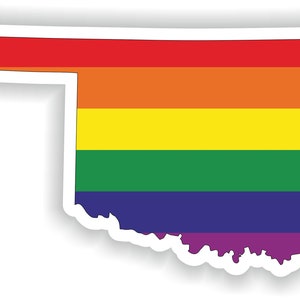 Oklahoma Gay Rainbow Carte Drapeau Autocollant pour ordinateur portable Livre Réfrigérateur Guitare Moto Casque ToolBox Porte PC Bateau