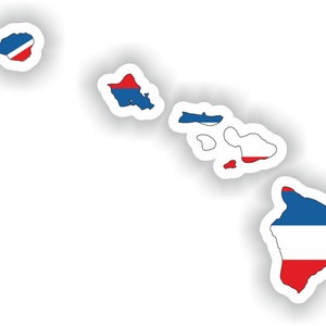 Hawaii mapa Sticker Flag para el libro portátil nevera motocicleta casco ToolBox Puerta PC Barco