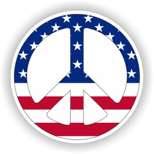 USA Peace Symbol Flag Sticker for Bumper Car Van Truck Motorcycle Helmet ToolBox Door PC Boat