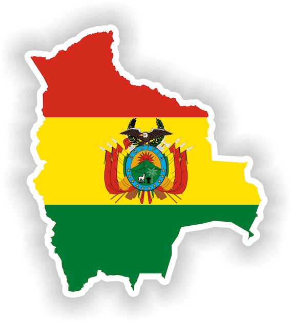 Bolivia Map Flag Digital File Download Svg, Png, Eps, Jpg - Etsy Norway