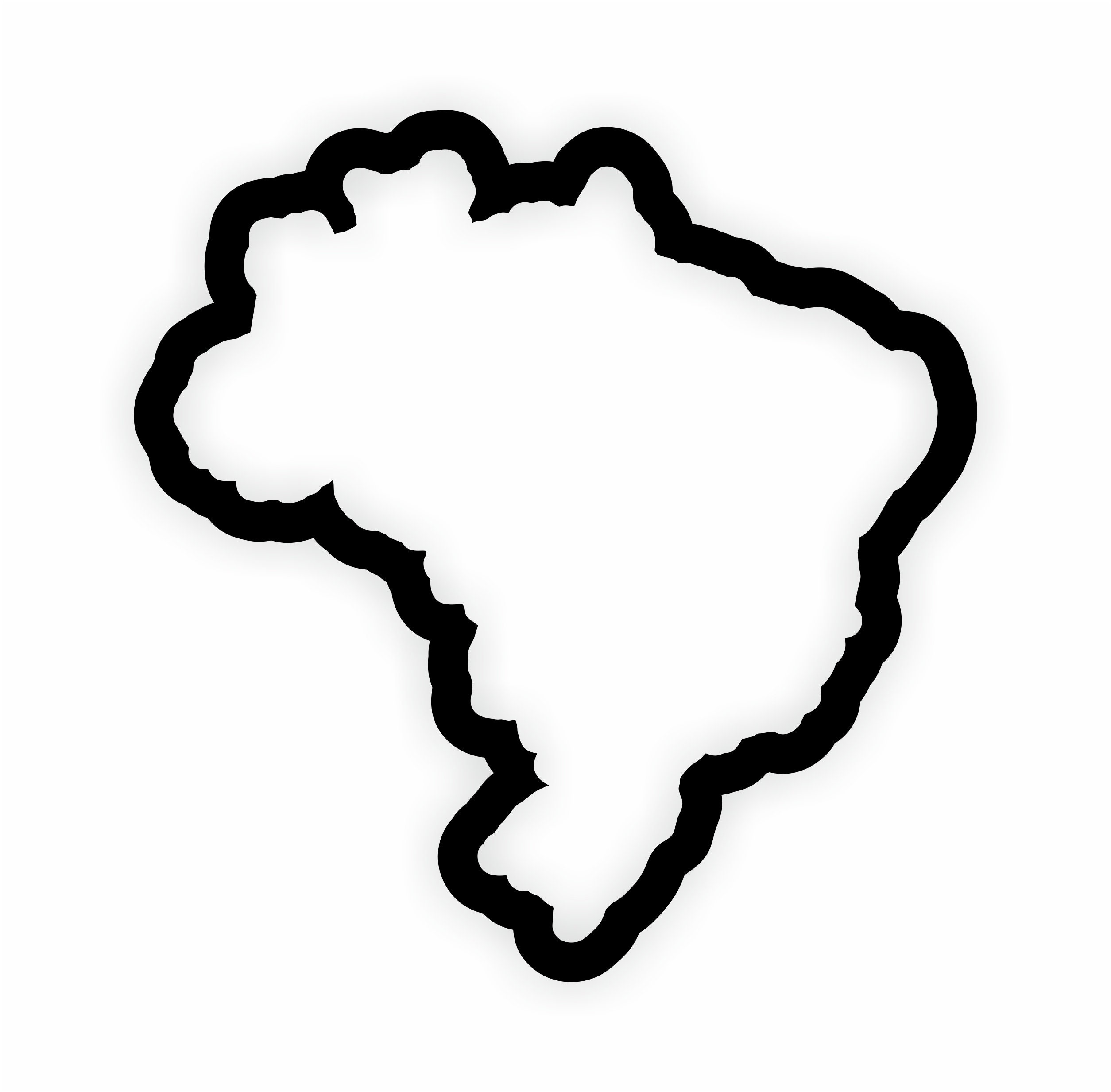 Brazil Map Flag Outline Sticker for Laptop Book Fridge Guitar ...