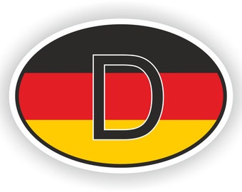 Duitsland Landcode Ovale Sticker met Vlag voor Bumper Laptop Boek Koelkast Motorhelm ToolBox Deur PC Hard Hat Tool Box Locker Truck