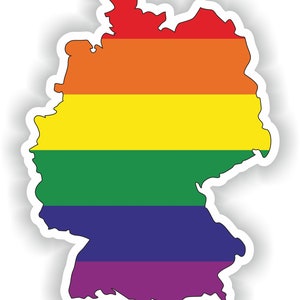 Alemania Gay arco iris mapa etiqueta engomada para el libro portátil nevera motocicleta casco ToolBox puerta PC barco