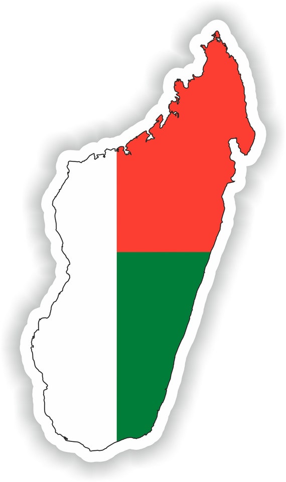 MADAGASCAR COUNTRY VINYL FLAG DECAL STICKER