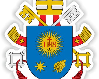 Coat of arms of Pope Francis Vatican Christianity Catholic Sticker for Laptop Book Fridge Guitar Motorcycle Helmet ToolBox Door PC Boat