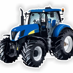 Tractor Blauwe Sticker voor Bumper Auto Van Vrachtwagen Motorhelm ToolBox Deur PC Boot