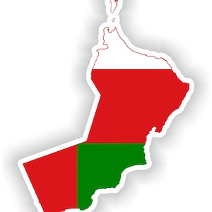 Omán Mapa Bandera Silueta Pegatina para Laptop Libro Nevera Guitarra Chaqueta Casco ToolBox Puerta PC Barco