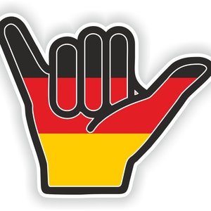 Duitsland Shaka hand sticker hang losse voor laptop boek koelkast gitaar Motorhelm ToolBox deur PC Boot