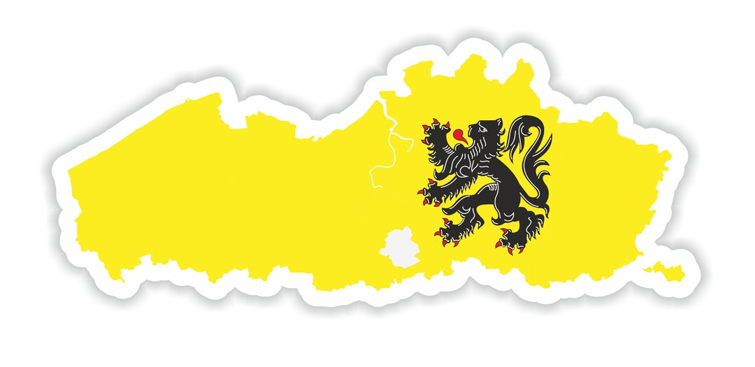 Flanders Icon Flanders Belgium Map Sticker Flag for Laptop Book Fridge Guitar ...