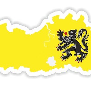 Flandes Bélgica mapa Pegatina Bandera para el libro portátil Nevera Guitarra Casco de motocicleta Caja de herramientas Puerta PC Barco