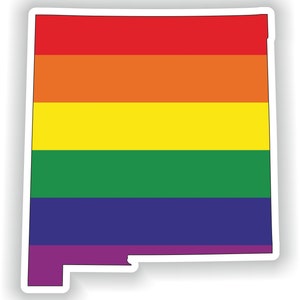 Nuevo México Gay Arco Iris Mapa Etiqueta engomada para el libro portátil Nevera Guitarra Casco de la motocicleta ToolBox Puerta PC Barco