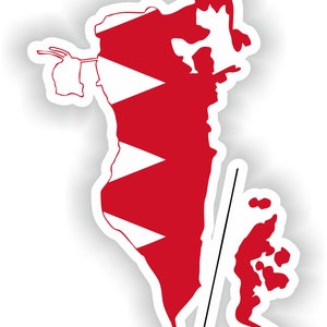 Bahrain Mapa Bandera Silueta Pegatina para el libro portátil Nevera Motocicleta Casco ToolBox Puerta PC Barco