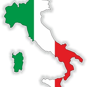 Aluminium 3D Metall Italien Italienische Flagge Aufkleber Emblem