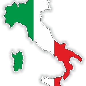 Italien Karte Flagge Silhouette Aufkleber für Laptop Buch Kühlschrank Gitarre Motorrad Helm ToolBox Tür PC Boot