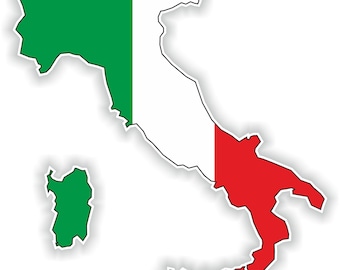 Italy Map Flag Silhouette Sticker for Laptop Book Fridge Guitar Motorcycle Helmet ToolBox Door PC Boat