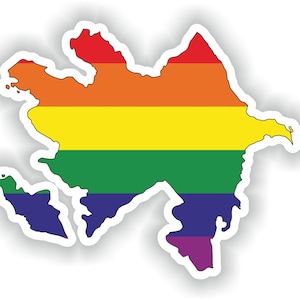 Azerbaiyán Gay Arco iris mapa etiqueta engomada para el libro portátil nevera motocicleta casco ToolBox puerta PC barco