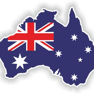 Australia Mapa Marcar silueta Pegatina para ordenador portátil Libro Nevera Guitarra Motocicleta Casco Caja de herramientas Puerta PC Barco