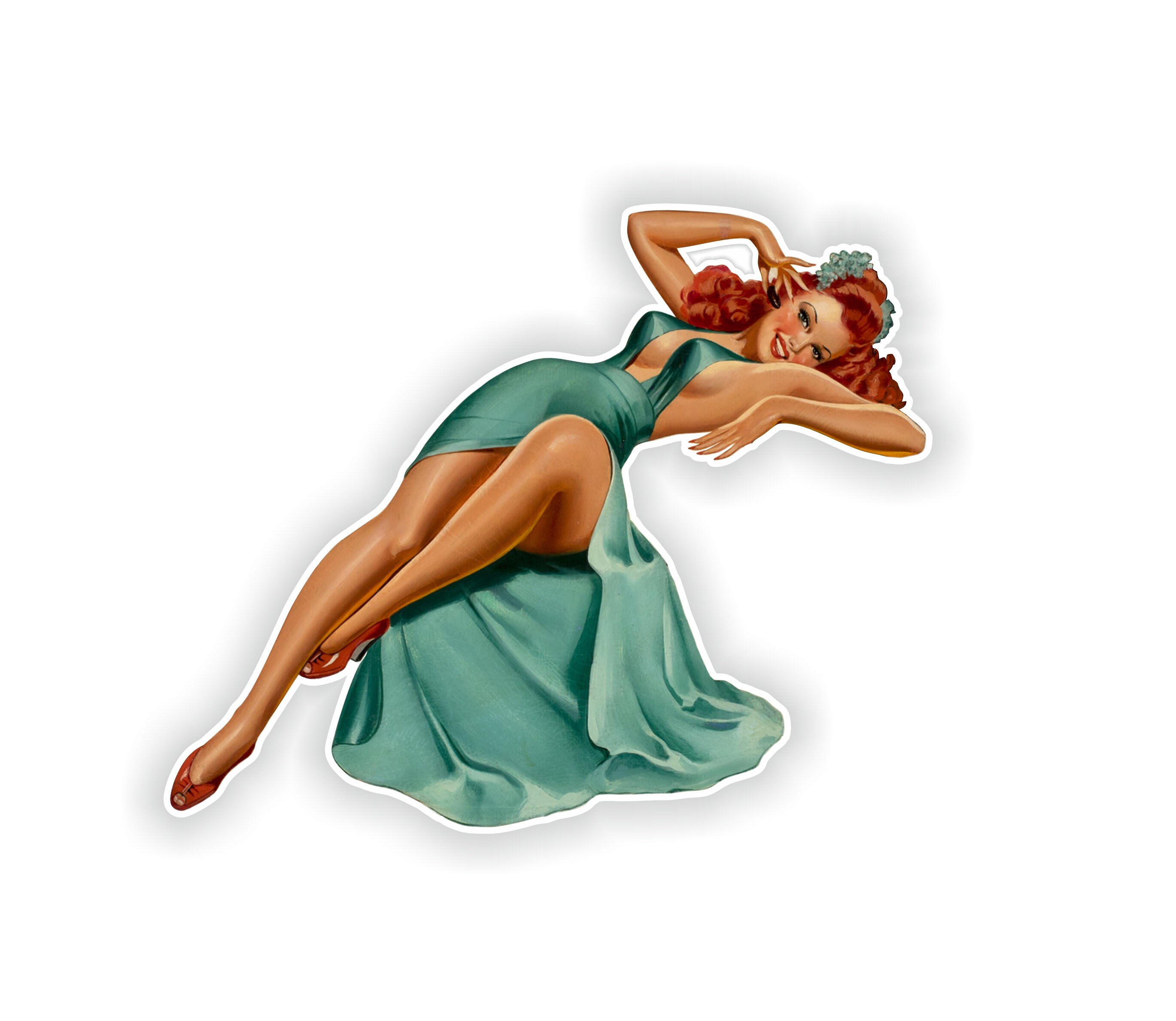 Pin up Girl Sticker Vintage Sexy #09 for Laptop Tablet Helmet