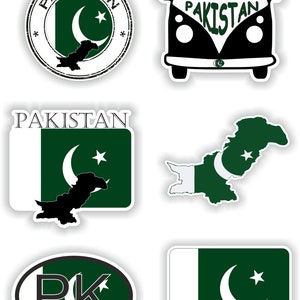 Pakistan Set of Stickers for Laptop Book Water Bottle Fridge Guitar Motorcycle Helmet ToolBox Door PC Boat