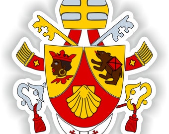 Coat of arms of Pope Benedict XVI Vatican Christianity Catholic Sticker for Laptop Book Fridge Guitar Motorcycle Helmet ToolBox Door PC Boat