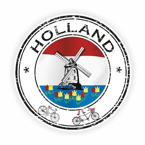 Holland Seal Sticker Round Flag for Laptop Book Fridge Guitar Motorcycle Helmet ToolBox Door PC Boat